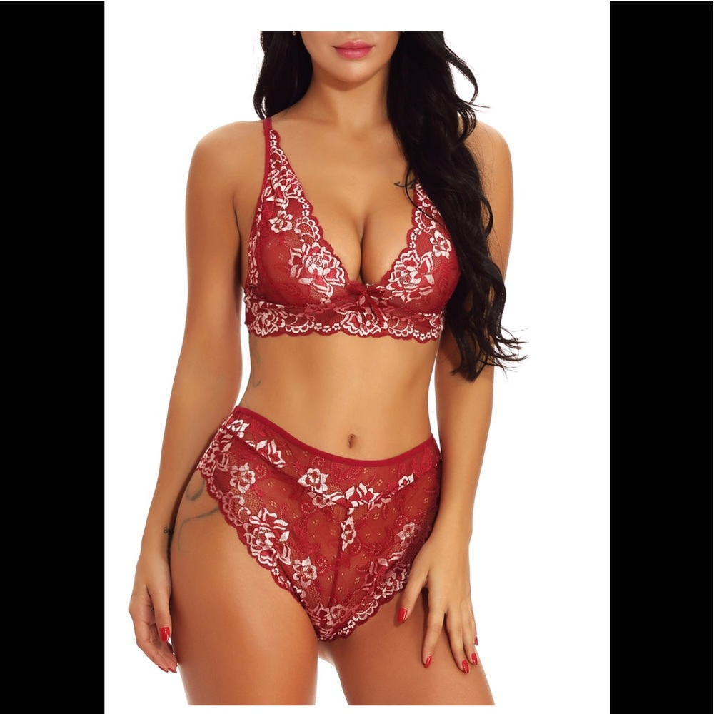 Sexy floral lace lingerie set 🔥